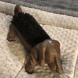 Heavy Cast Iron Dachshund/Wiener Dog  Vintage Shoe Brush 14" Very Good Condition